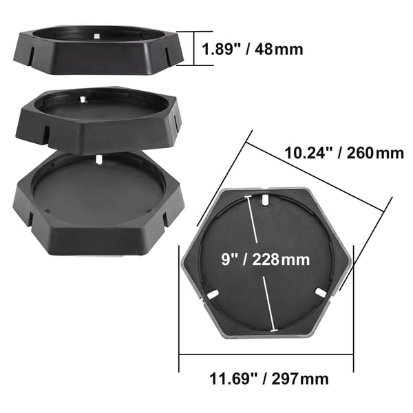 Nivelleringspuder til campingvogn, 29,7x26x4,8 cm, Gummi