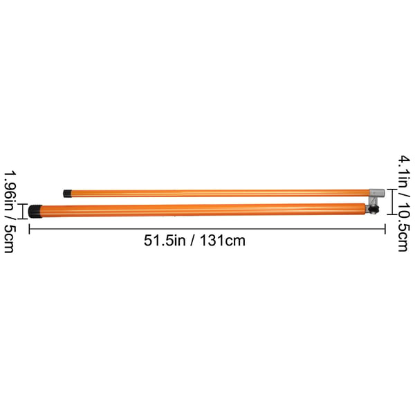 Højdemaalestok, 15 fod justerbar glasfiber, 131x10,5 cm, opbevaringstaske