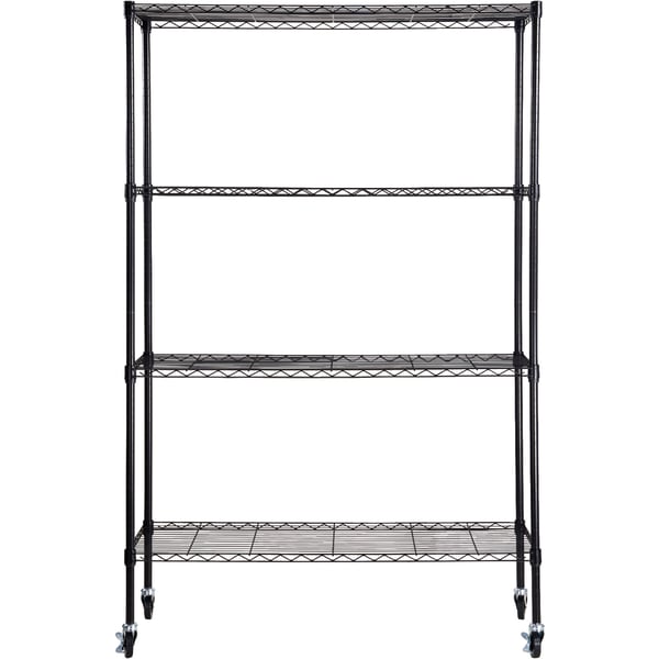 Opbevaringsreol, 120x45x188 cm, Sort, Metal, Justerbar