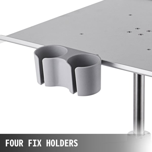 Medicinvogn, 63x56x68-109 cm, Hvid, Metal, Justerbar, Opbevaring