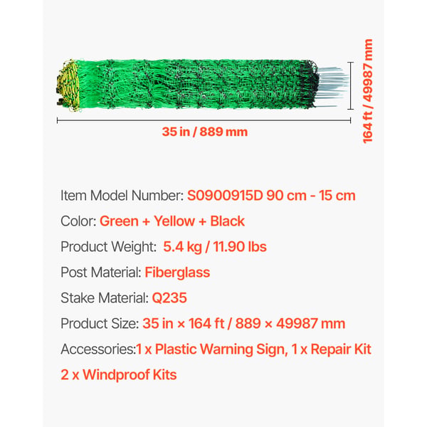 Sähköaitaverkko 0.88x49.98 m vihreä verkko tolpilla, karja-aita