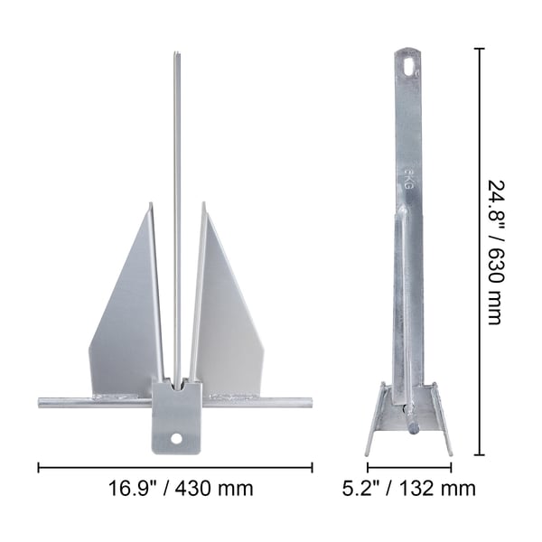 Ankarkit, Fluke-modell varmförzinkat stål, 63x43x13,2 cm, Marin