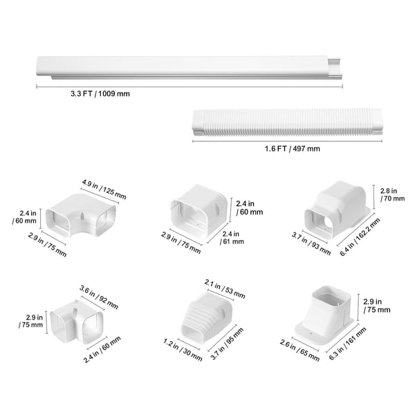 Linjeskydd, 5350x75x60 mm, Vit, PVC