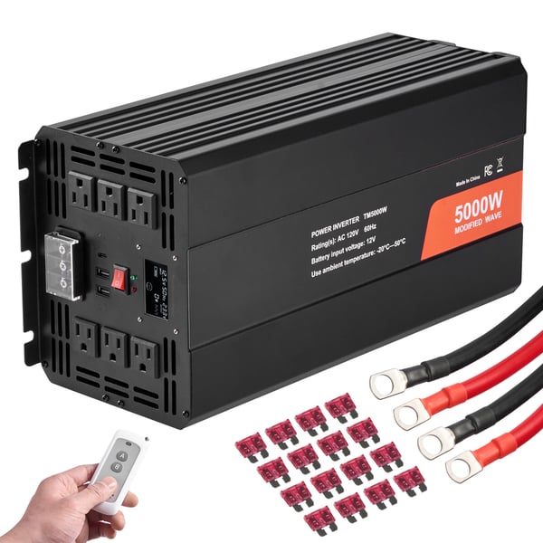 Invertteri, Muokattu siniaalto 5000W DC 12V AC 230V, Alumiini