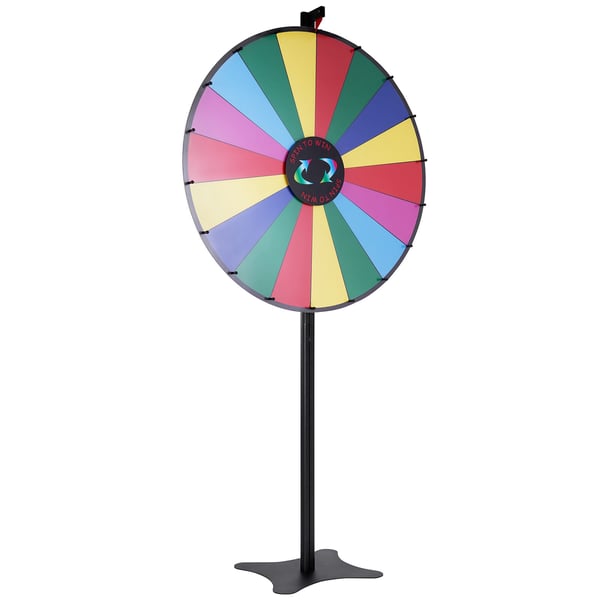Snurrande lyckohjul, 18 fält, 91x34,5x181 cm, torkbar yta, spel