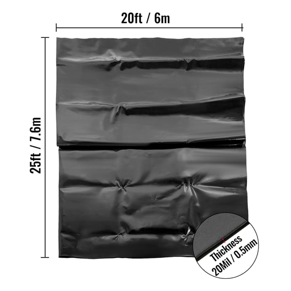 Lampi-allasmuovi 600x760 cm, musta, LLDPE-materiaali