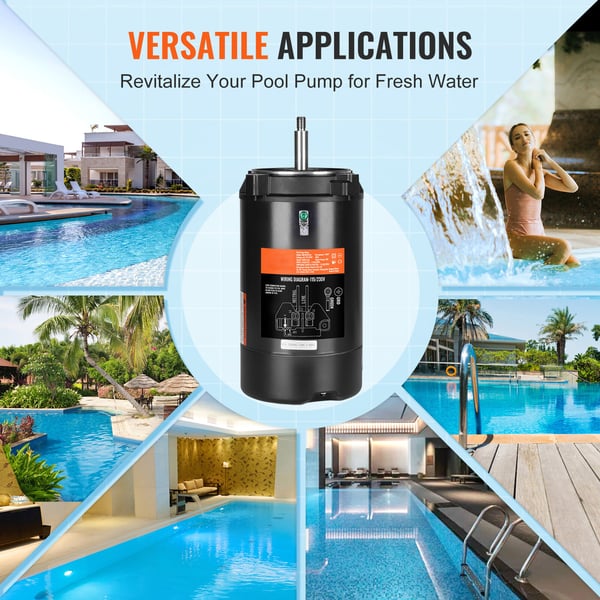 Poolpumpmotor, 1 HK 56J ram, 34,5x16,5x16,5 cm, stål