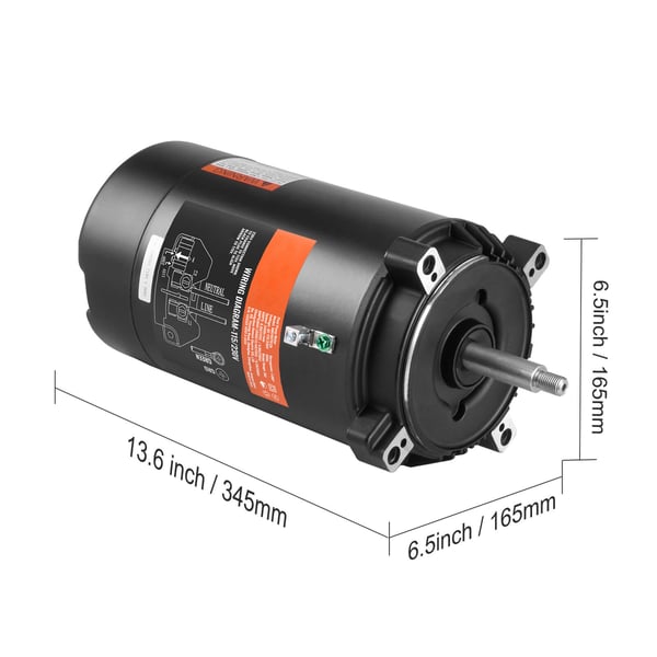 Poolpumpmotor, 1 HK 56J ram, 34,5x16,5x16,5 cm, stål