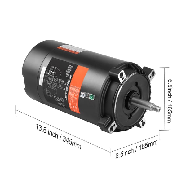 Poolpumpemotor, 0.75 HK 56J ramme, 34.5x16.5x16.5 cm, stål
