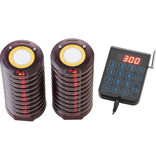 Pager System, Trådløst Restaurant Gæsteopkald, 120x100x24 mm, Sort, enhed