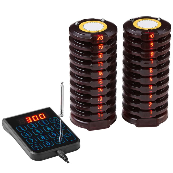 Pager System, Trådløst Restaurant Gæsteopkald, 120x100x24 mm, Sort, enhed