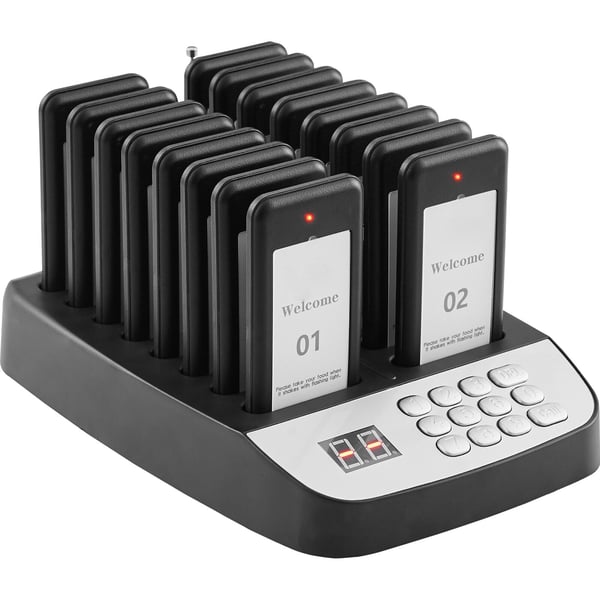Pager System, Trådløst Restaurant Gæsteopkald, 240x155x120 mm, Sort