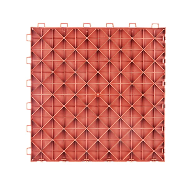 Garagegulvfliser, 30.5x30.5x1.3 cm, Rød, Skridsikre