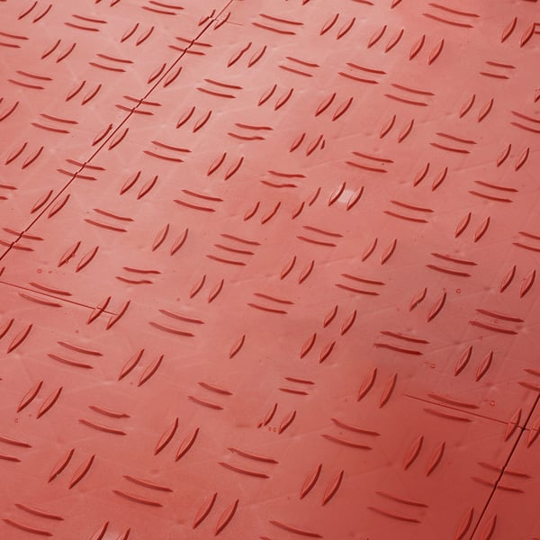 Garagegulvfliser, 30.5x30.5x1.3 cm, Rød, Skridsikre
