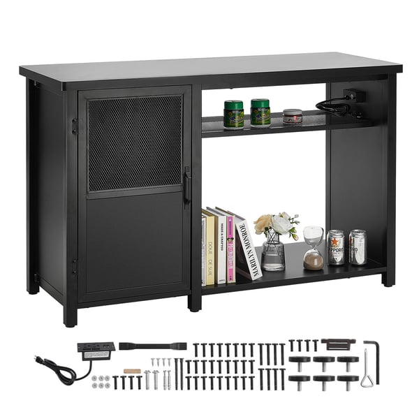 Akvariebord, 132x50x82 cm, Sort, Stål og MDF opbevaring Akvariebord, 132x50x82 cm, Sort, Stål og MDF opbevaring