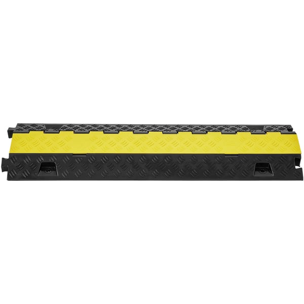 Kabelbeskytter rampe, 2 kanaler, 91,8x25x4,3 cm, sort gul, kraftig TPU
