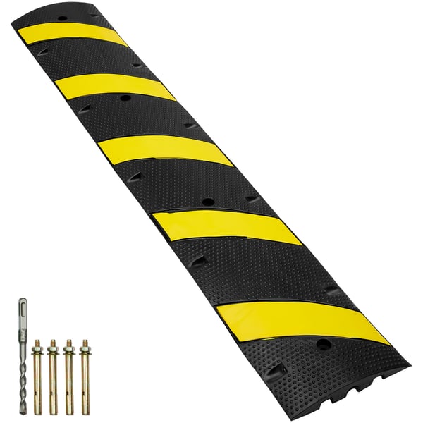 Farthinder, 183x30x4.5 cm, Svart Gul, Gummi Extra Robust