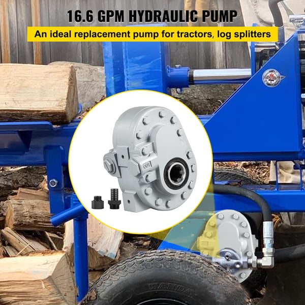 Hydraulipumppu, 16,6GPM 540RPM 2500PSI, 15,2x17,1x22,2 cm, Rauta