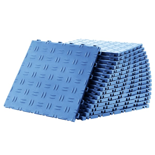 Garagegulvfliser, 30.5x30.5x1.3 cm, Blå, Skridsikkert gulv