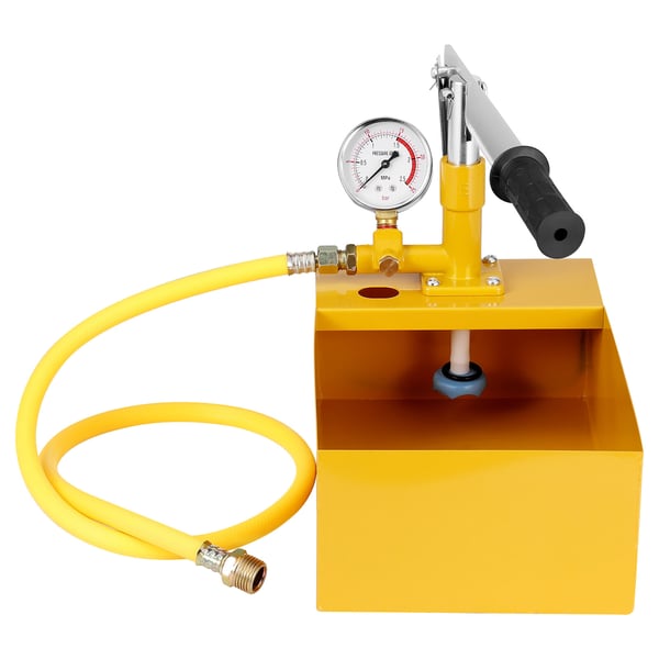 Hydrostatisk testpumpe, 1 m slange, 5 L tank, 25 bar, manuel, trykprøvetester