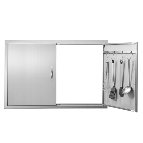 BBQ adgangsdør 99x66 cm rustfrit stål