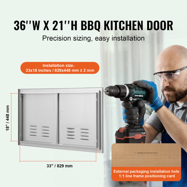 BBQ Lucka, 91,4x53,4x4,5 cm, Rostfritt Stål, Utomhuskök