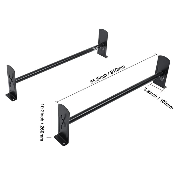 Tagbøjlesystem til varevogn, justerbar 910x1330 mm, legeret stål, 2 stænger