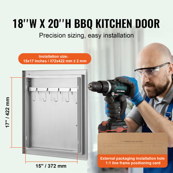 BBQ Lucka 45,7x50,8x4,5 cm Rostfritt Stål