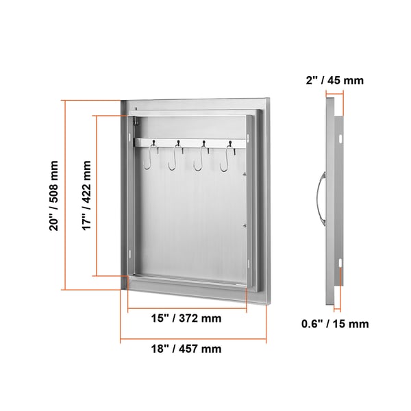 BBQ Lucka 45,7x50,8x4,5 cm Rostfritt Stål