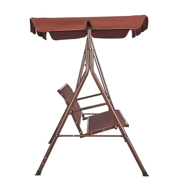 Patio-keinutuoli, 174x109.5x152 cm, ruskea, seosteräsrunko