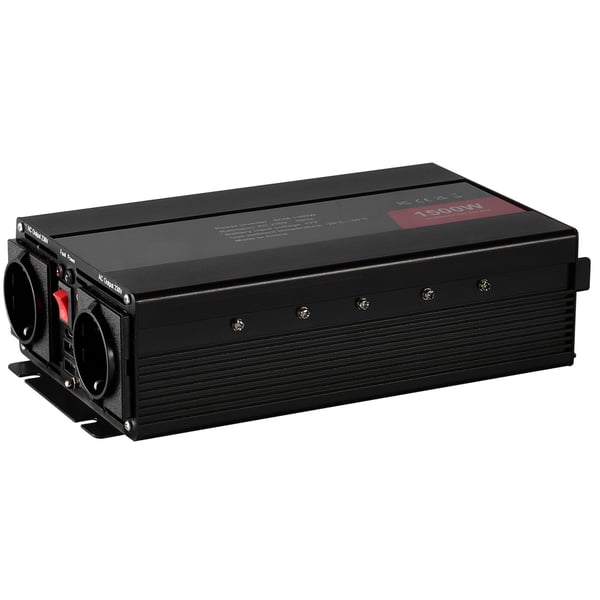 Power-invertteri, 1500W modifioitu siniaalto, 28x14,4x7,2 cm, alumiini