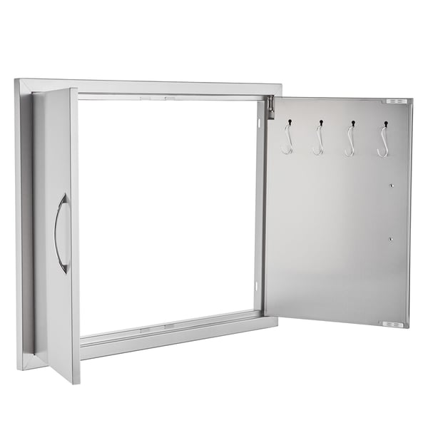 BBQ adgangsdør 78,7x60,9x4,6 cm rustfrit stål
