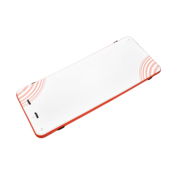 Ilmatäytteinen kelluva laituri 457x182 cm valkoinen oranssi, liukumaton PVC