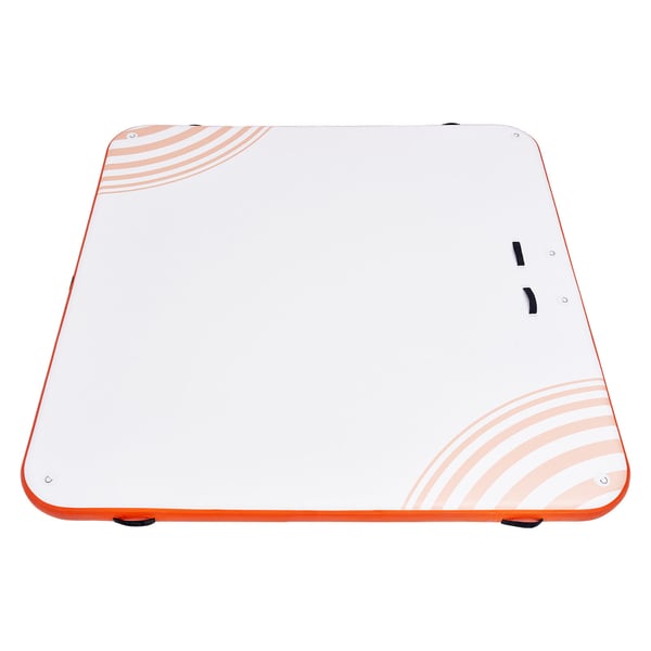 Ilmatäytteinen kelluva laituri 213x213x15,2 cm valkoinen oranssi, PVC, vesialusta