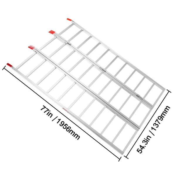 Lastningsramp, 195.6x137.9x3.8 cm, Aluminium, Fällbar