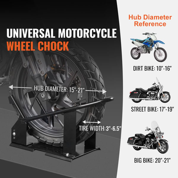 Motorcykelhjulholder, 61x24,7x32,7 cm, Justerbar, Stål