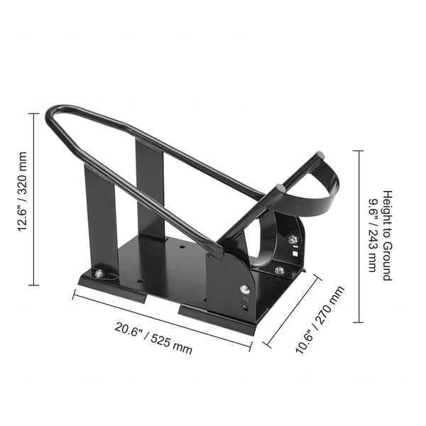 Motorcykelhjulholder, 61x24,7x32,7 cm, Justerbar, Stål