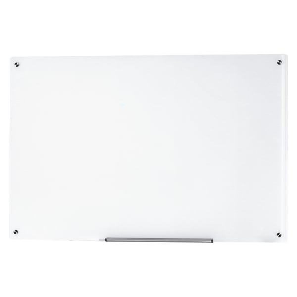 Magneettinen lasinen valkotaulu 120x80x0,4 cm valkoinen, seinäkiinnitteinen