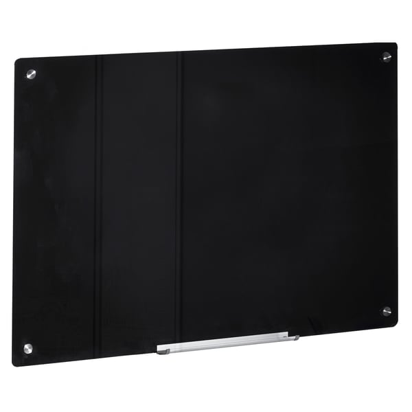 Magneettinen lasinen valkotaulu 60x90x0,4 cm musta, karkaistu lasi