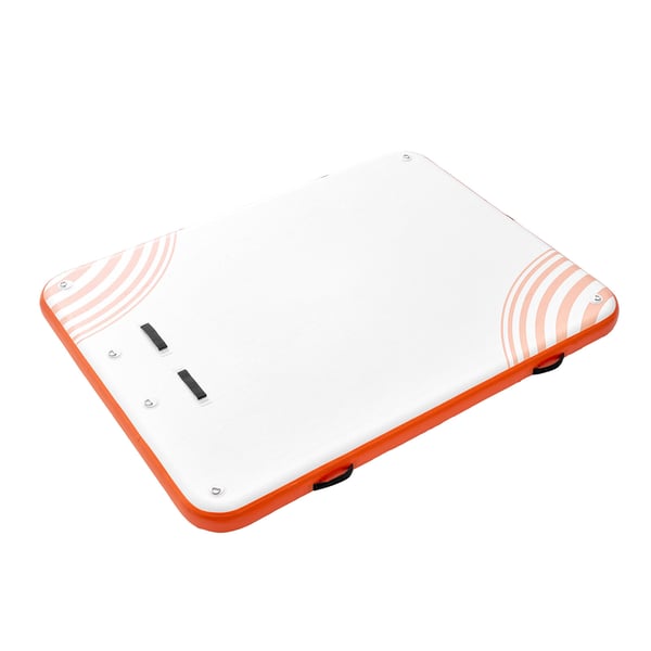 Ilmalla täytettävä kelluva laituri 243x182x15,2 cm valkoinen oranssi, liukumaton PVC