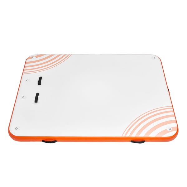 Ilmalla täytettävä kelluva laituri 243x182x15,2 cm valkoinen oranssi, liukumaton PVC