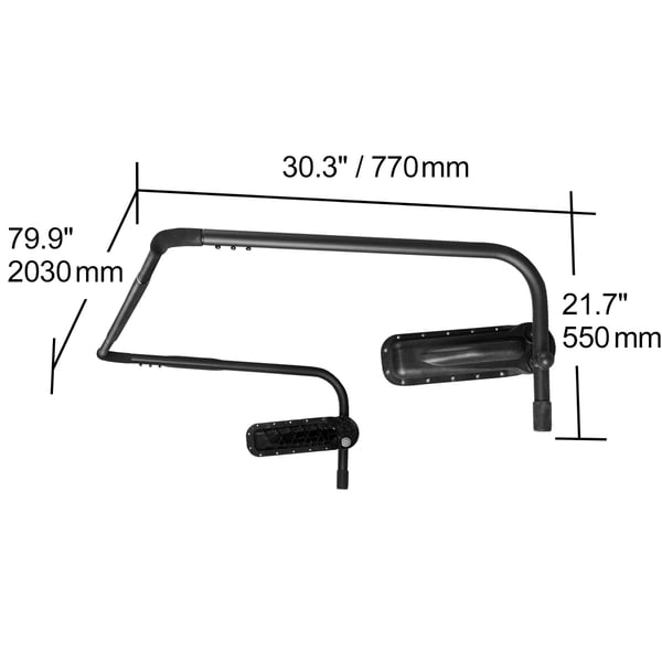 Spabad Locklyft, Justerbar Höjd 80-105 cm Bredd 175-255 cm, Svart, Aluminium