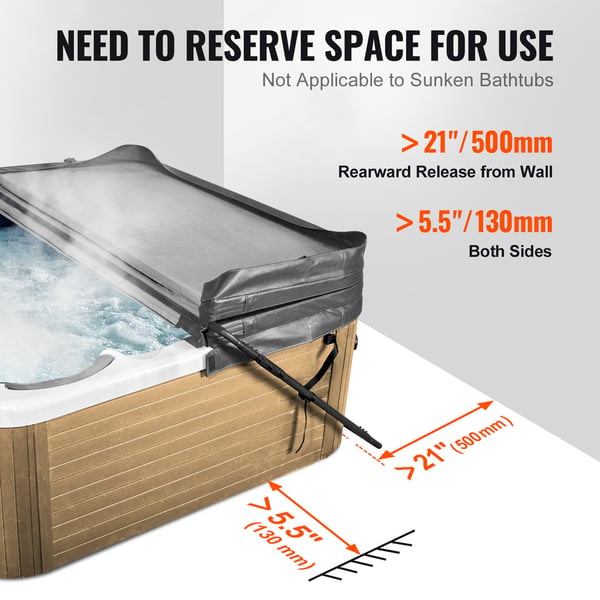 Varmtvandskar Coverløfter, Justerbar, 80x160x125 cm, Sort, Aluminium