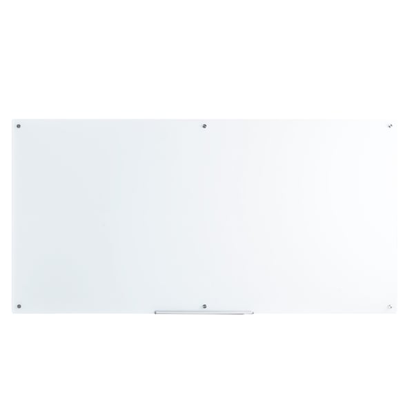 Magnetisk glastavla 91,5x182,9x0,4 cm vit, härdat glas