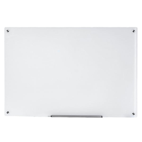Magnetisk glas whiteboard 90x60x0,4 cm hvid, hærdet glas