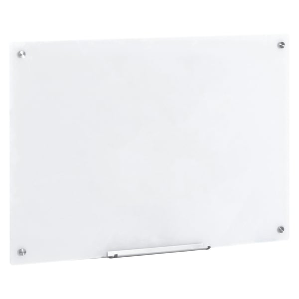 Magnetisk glas whiteboard 90x60x0,4 cm hvid, hærdet glas