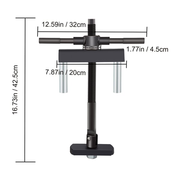 Cylinderforingsudtrækker, 75-138 mm, stål, værktøjssæt