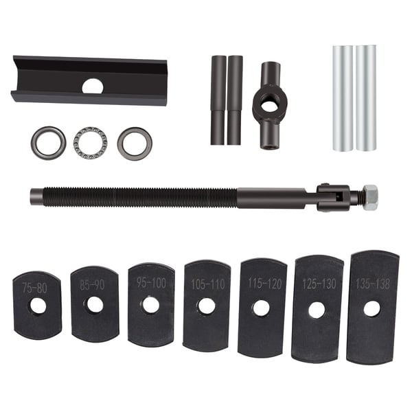Cylinderforingsudtrækker, 75-138 mm, stål, værktøjssæt