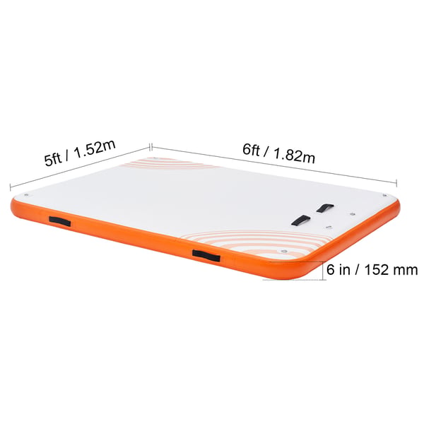 Oppustelig flydende dock, 182x152 cm, hvid, PVC skridsikker platform