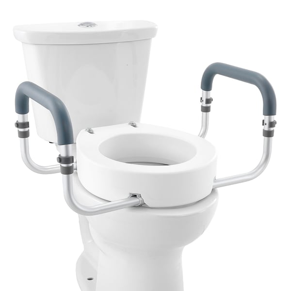 Korotettu WC-istuin, 44x61x27,5 cm, alumiini, lääkinnällinen, vammaisille, vanhuksille
